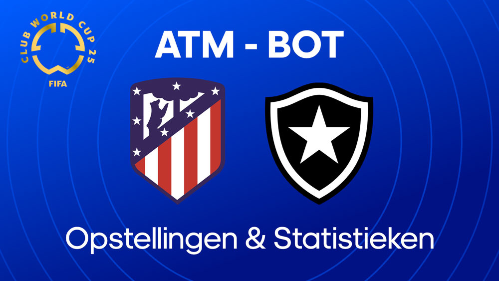 atletico madrid botafogo opstellingen statistieken