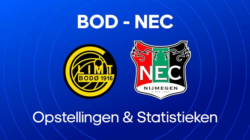 fk bodo glimt nec opstellingen statistieken