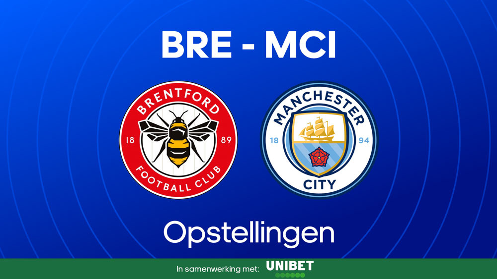 brentford machester city opstellingen