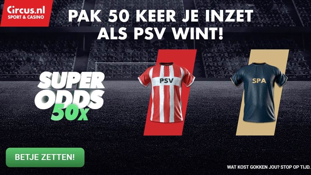 circus actie psv sparta rotterdam 50x inzet winnen