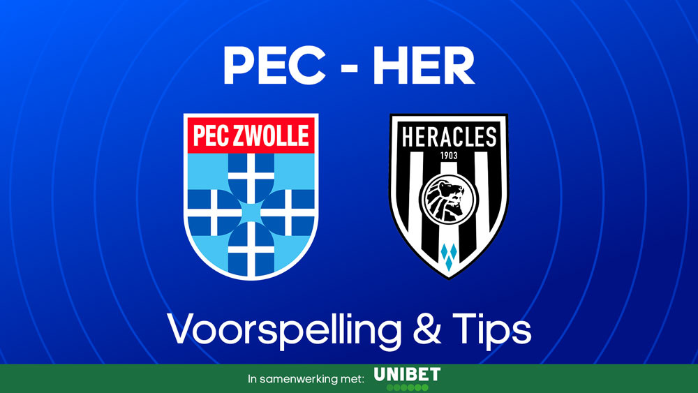 pec zwolle heracles opstellingen statistieken voorspelling odds