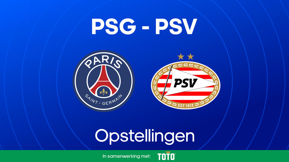 PSG - PSV Opstellingen Champions League 22 oktober