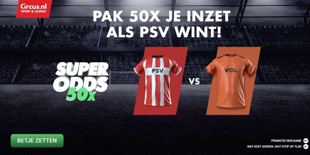 psv volendam super odds 50x