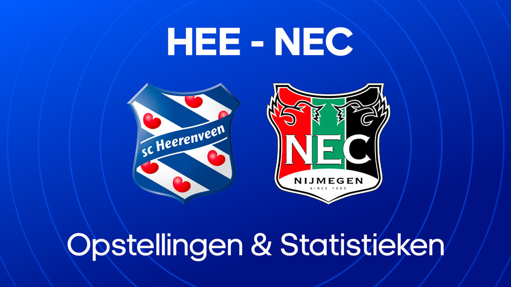 sc heerenveen nec opstellingen statistieken