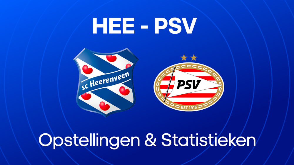 sc heerenveen psv opstellingen statistieken