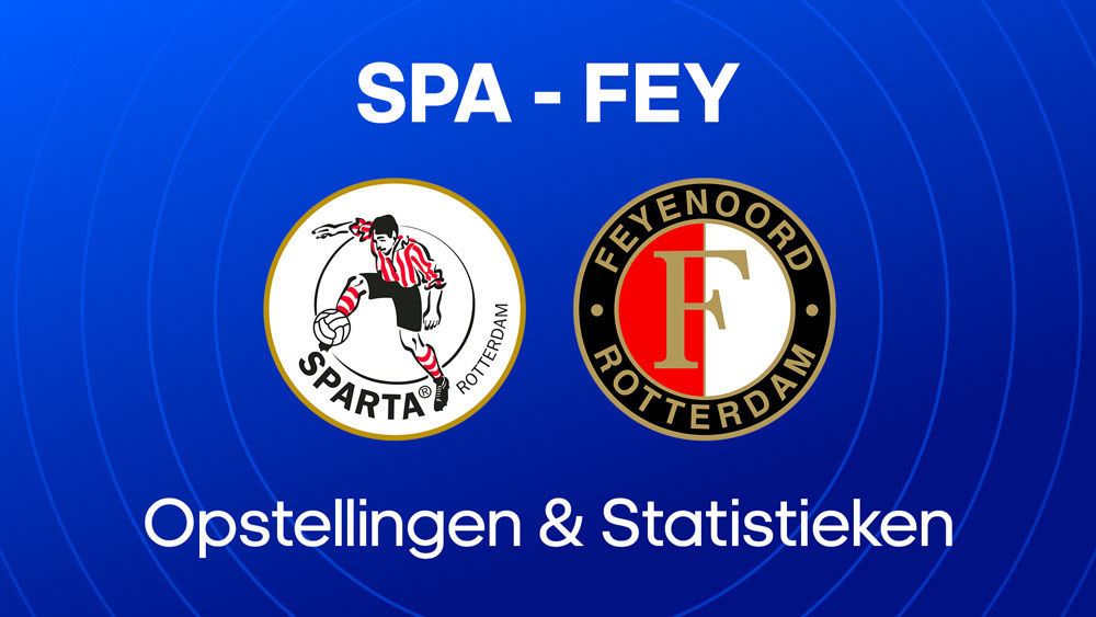 sparta rotterdam feyenoord opstellingen statistieken