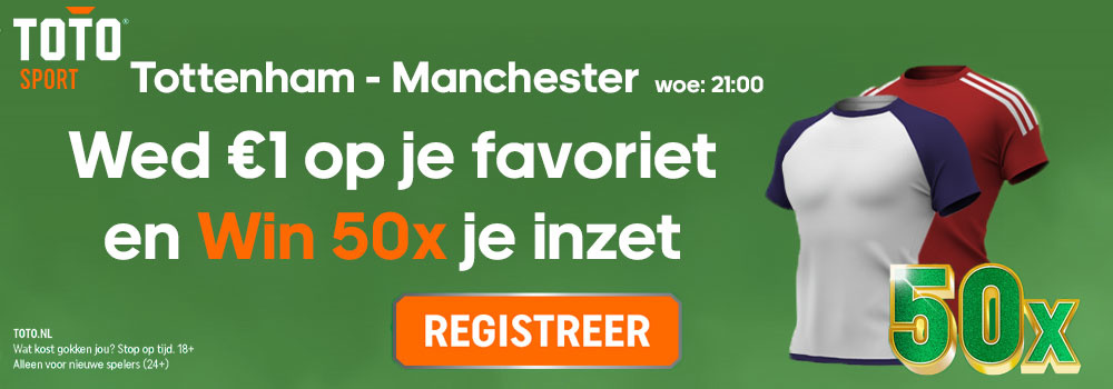 toto tottenham manchester united actie 50x