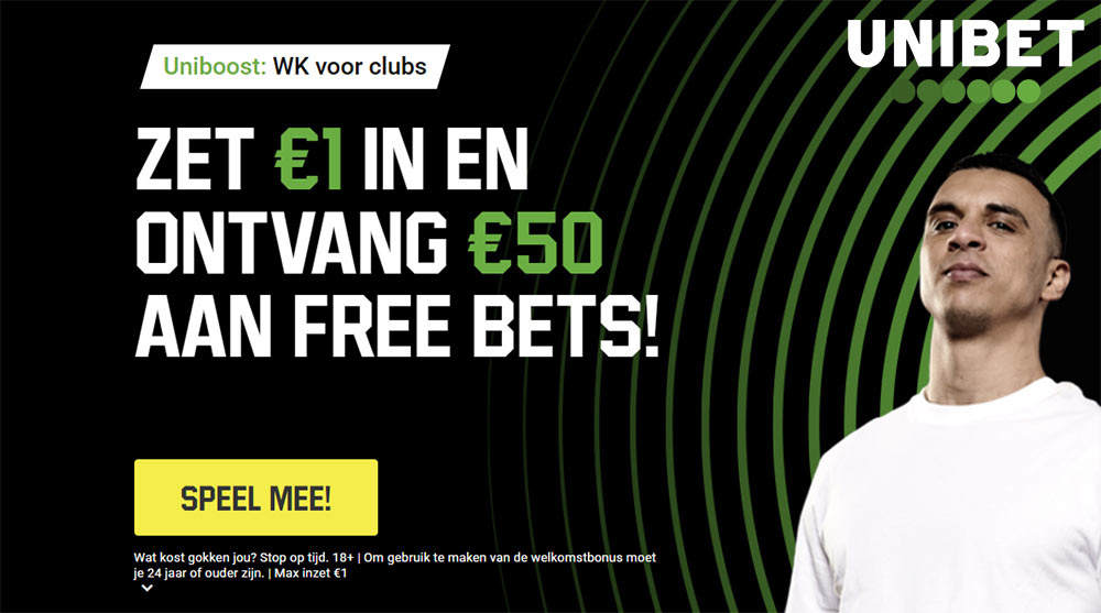 1 euro wedden is 50 euro krijgen bij unibet
