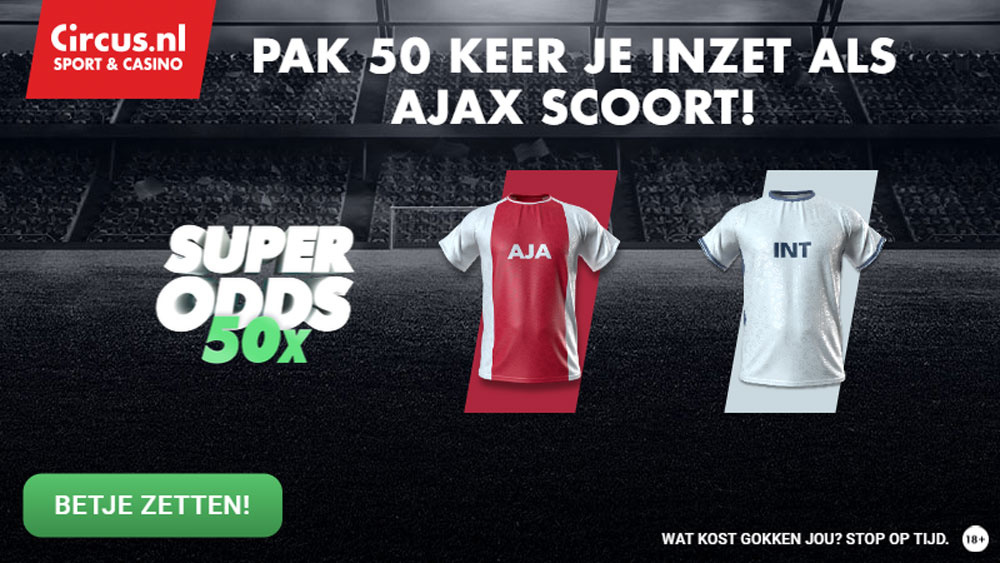 ajax inter wedden super odds 50x