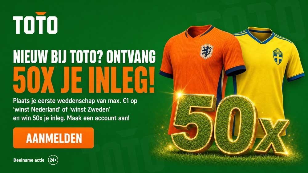 nederland zweden toto wk actie 50x