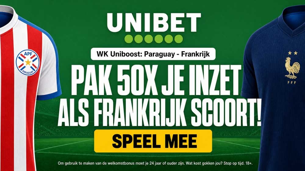 paraguay frankrijk unibet wk actie 50x