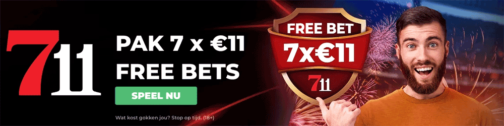 711 sport legale bookmaker nederland met €77 free bet bonus