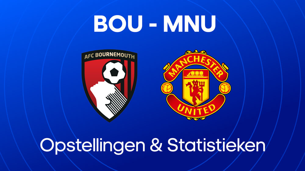 afc bournemouth manchester united opstellingen statistieken tijdlijn