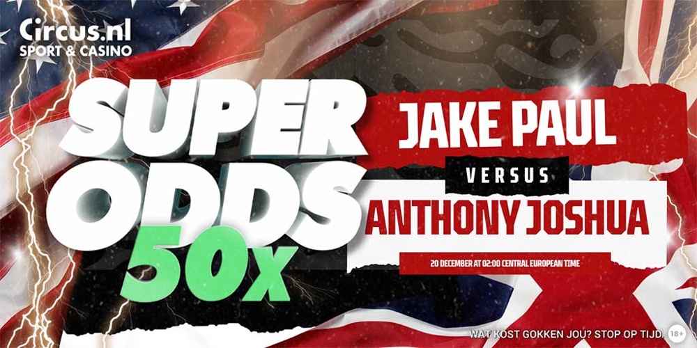 circus wedden jake paul anthony joshua hoogste odds