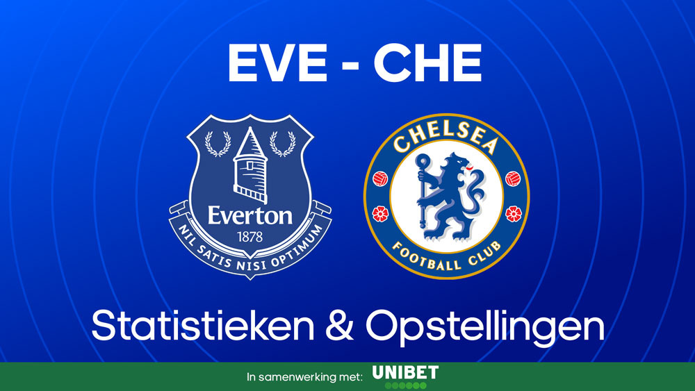 chelsea everton fc opstellingen statistieken tijdlijn