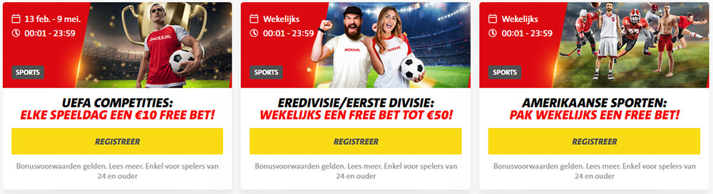 Eredivisie free bet Jacks en andere voetbal competities
