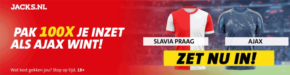 Jacks slavia praag ajax 100x inzet