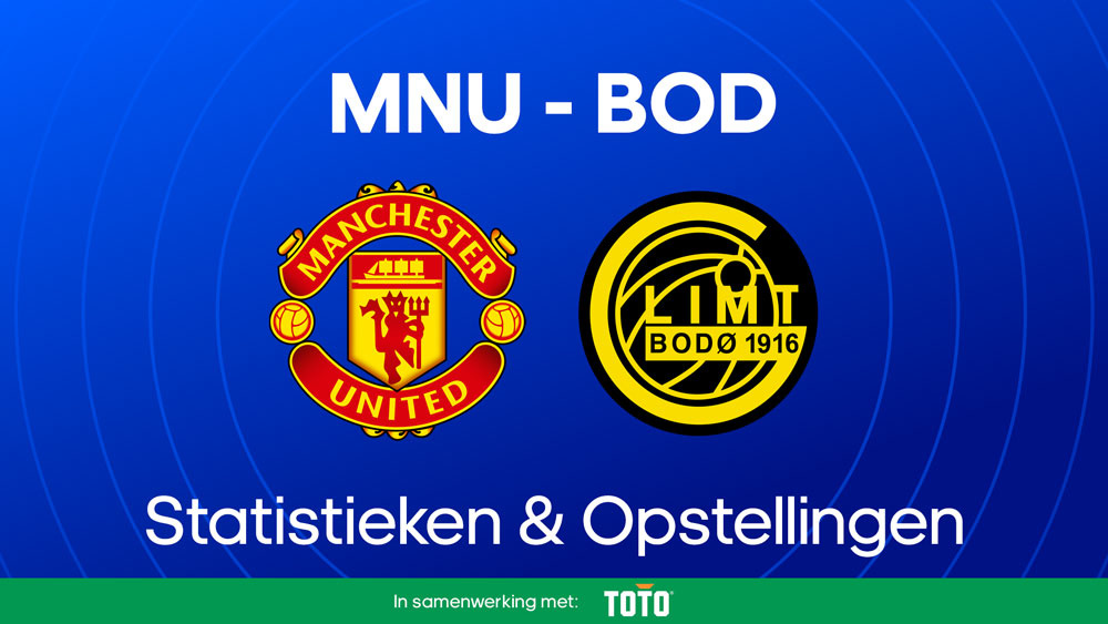 manchester united bodo glimt statistieken opstellingen