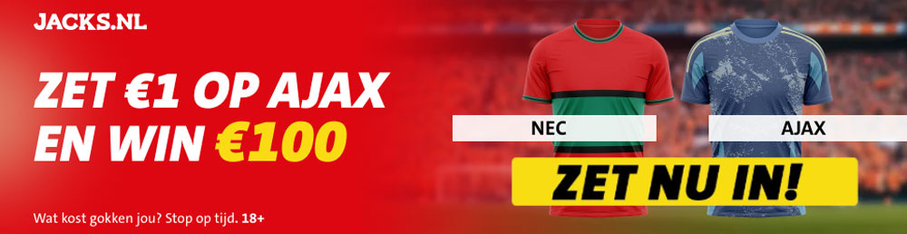 nec ajax jacks actie 100x inzet
