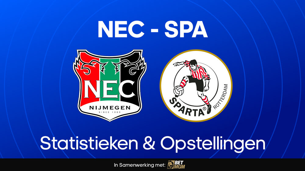 nec sparta opstellingen statistieken