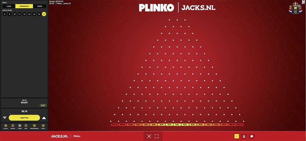 plinko spel bij jacks casino