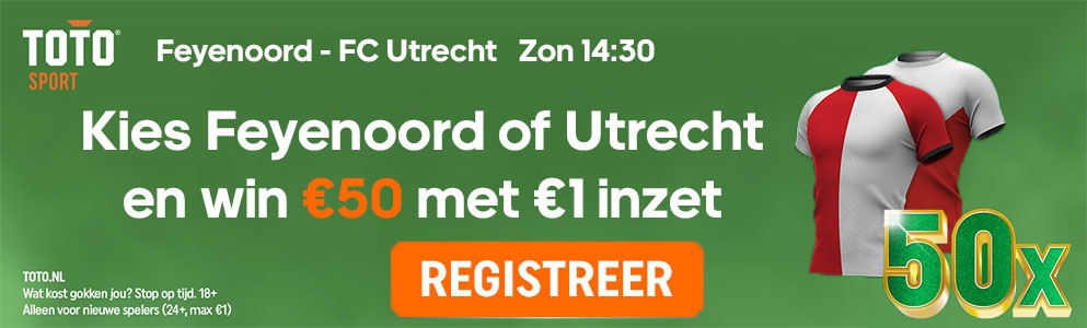 feyenoord fc utrecht actie voorspel winnaar win 50x inzet toto