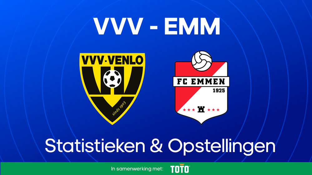 vvv-venlo fc emmen statistieken opstellingen