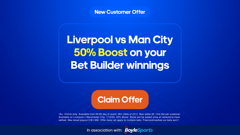 Liverpool vs Man City Bet Builder with BoyleSports