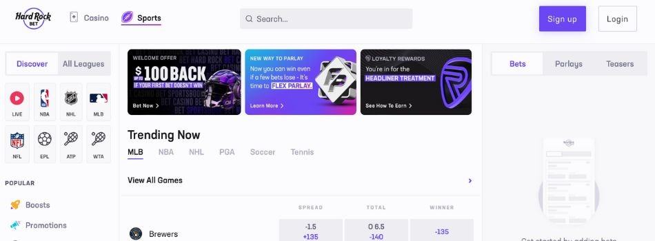 Hard Rock Bet Sportsook Screenshot