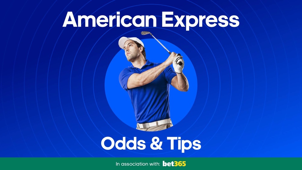 golfer between 'American Express odds & tips text'