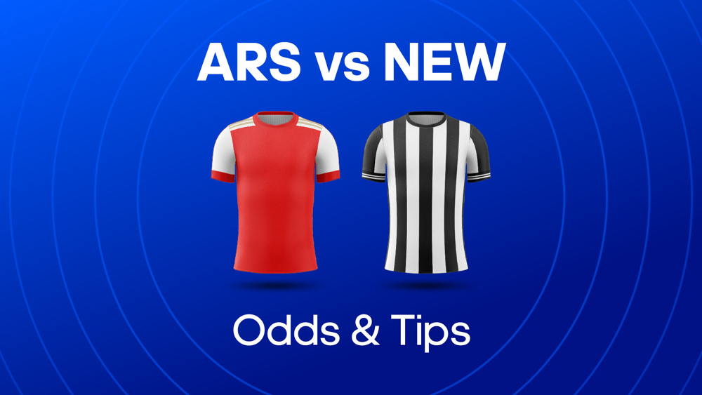 red shirt and black and white striped shirt between ars vs new odds & tips text