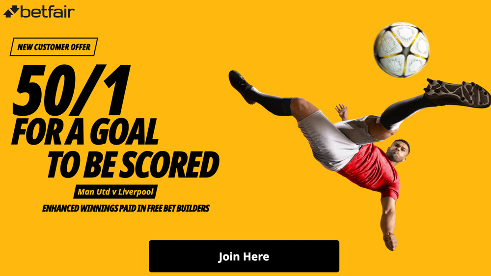 Betfair Man Utd vs Liverpool offer