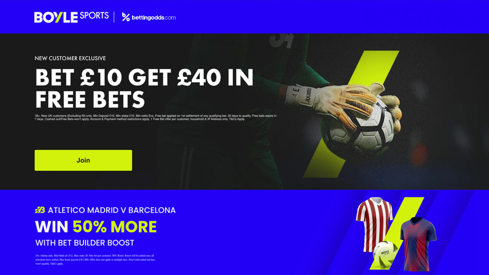 BOYLE Sports Atletico Madrid vs Barcelona Offer