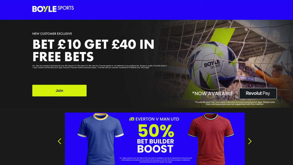 BOYLE Sports Everton vs Man United Offer