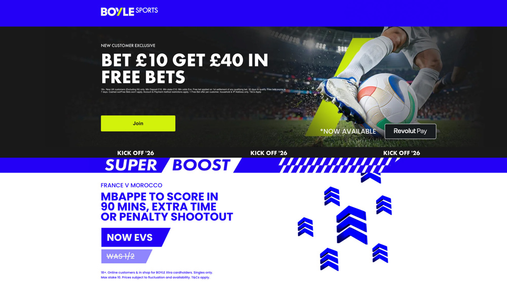 BOYLE Sports France vs Morocco Offer