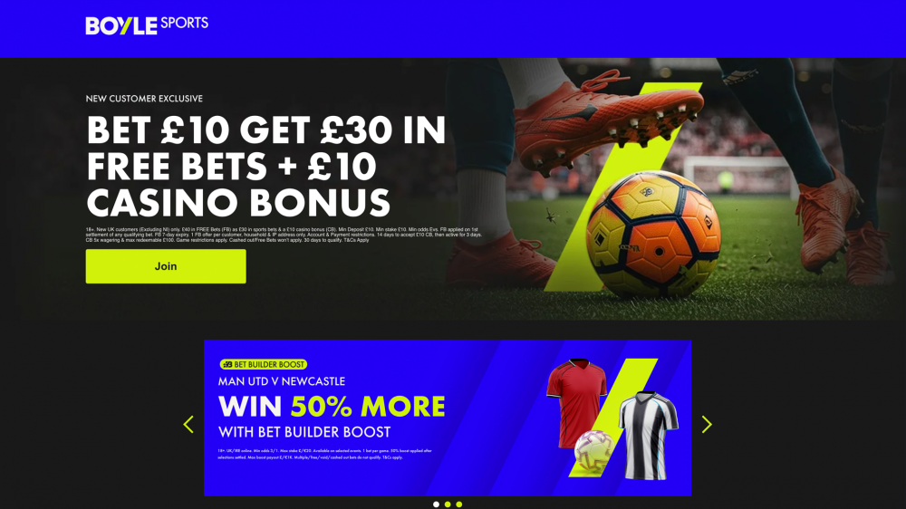 BOYLE Sports Man United vs Newcastle