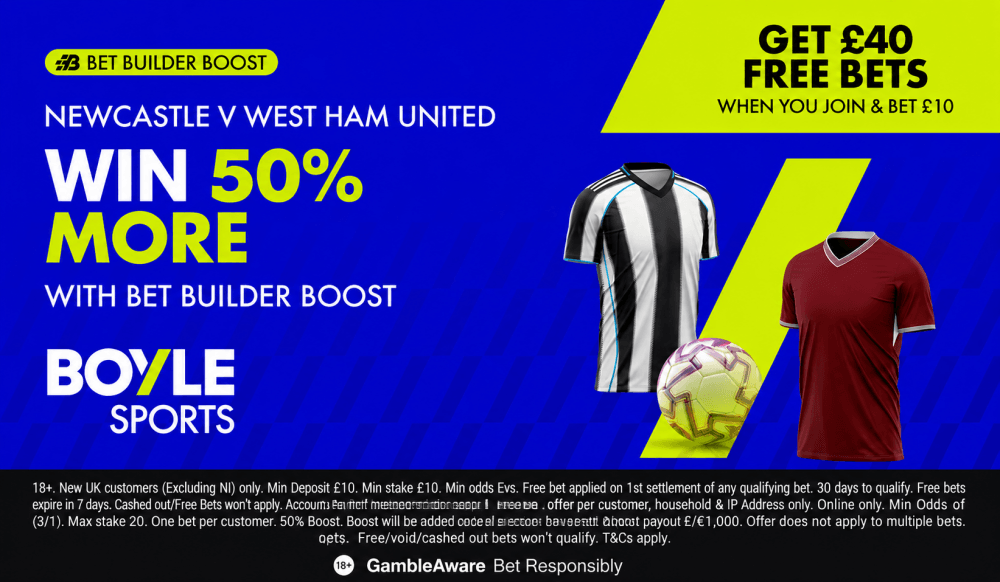 BOYLE Sports Newcastle vs West Ham Offer
