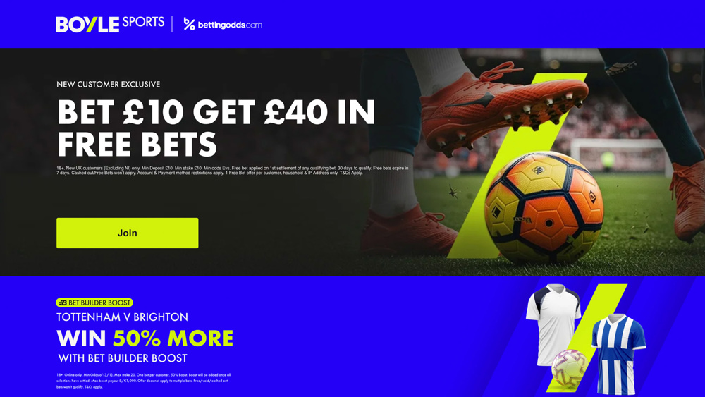 BOYLE Sports Tottenham vs Brighton Offer