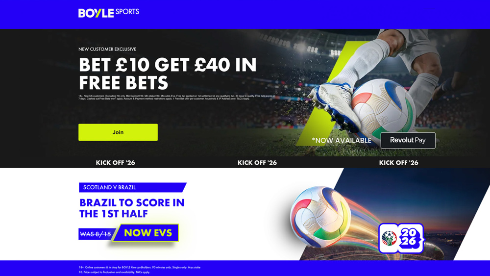 BOYLE Sports Scotland vs Brazil Offer