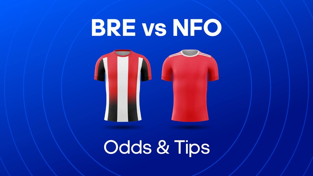 Image of brentford and nottingham forest football shirts with text saying 'BRE vs NFO Odds & Tips'