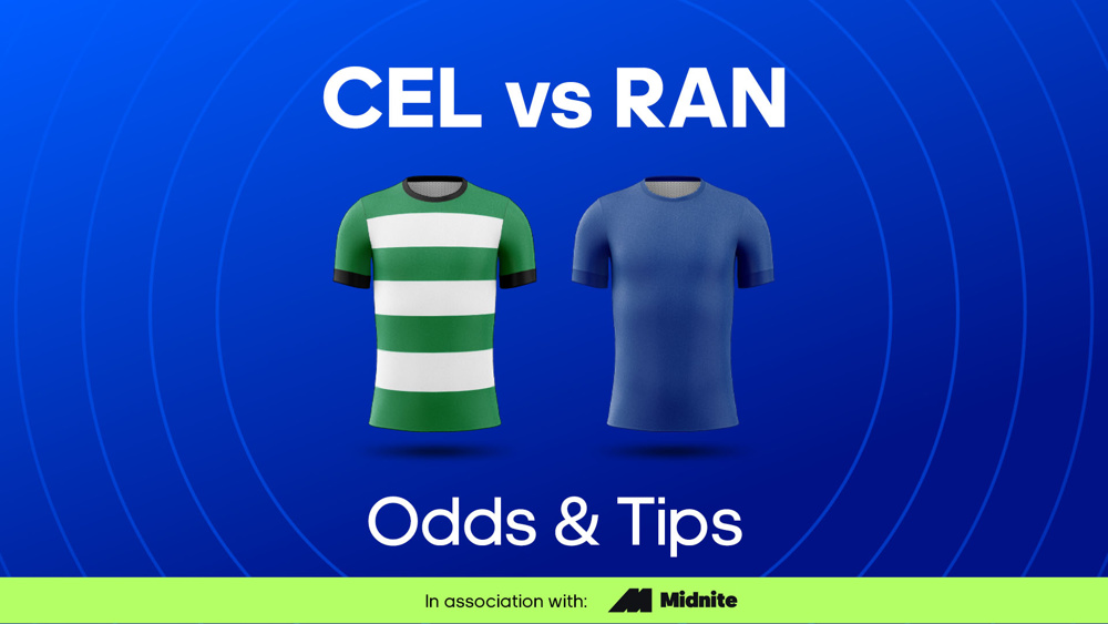 green and white hooped shirt and blue shirt between cel vs ran odds & tips text