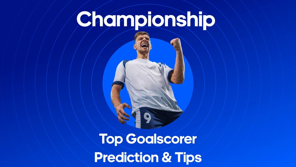Image of a footballer with text saying 'Championship Top Scorer Prediction & Tips'