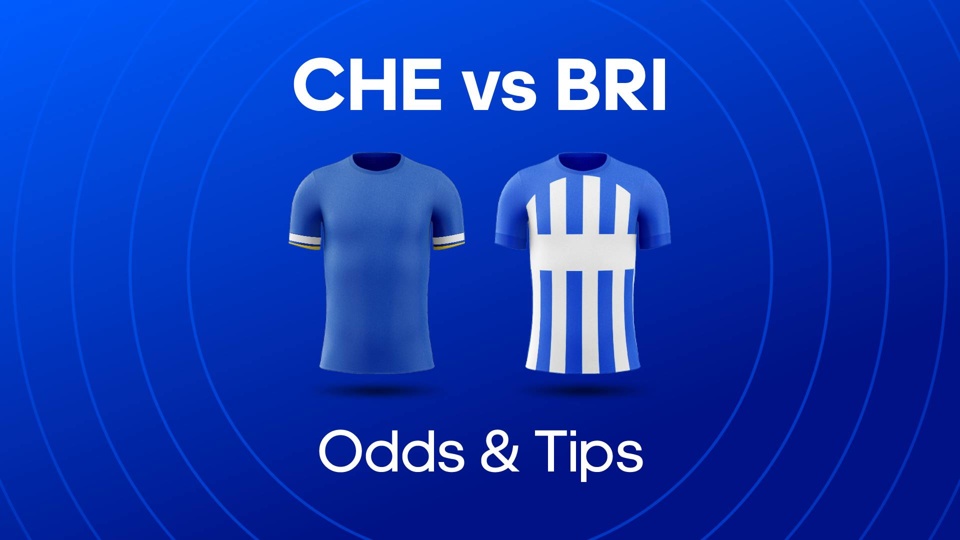 chelsea football shirt and brighton football shirt between CHE vs BRI odds & tips text