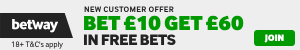 Offer Banner - Bet £10 Get £60 in Free Bets