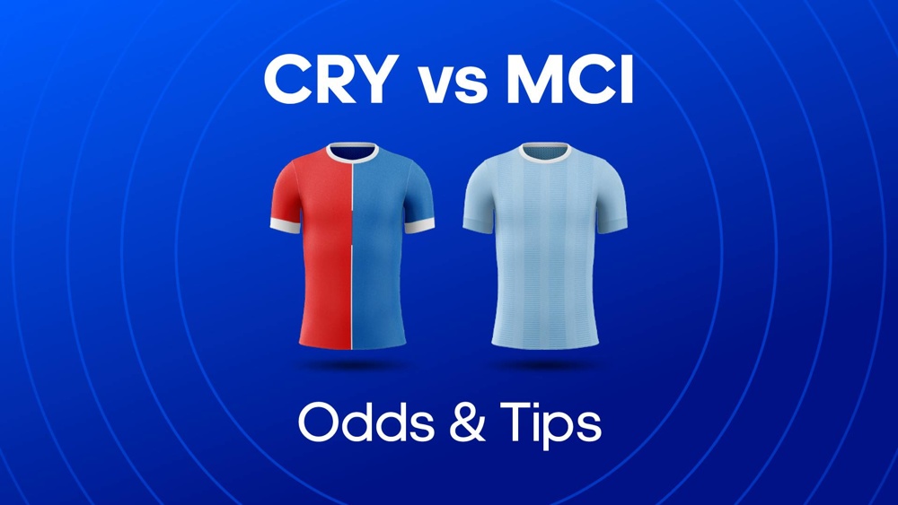 image of palace and man city shirts with text saying cry vs mci odds and tips