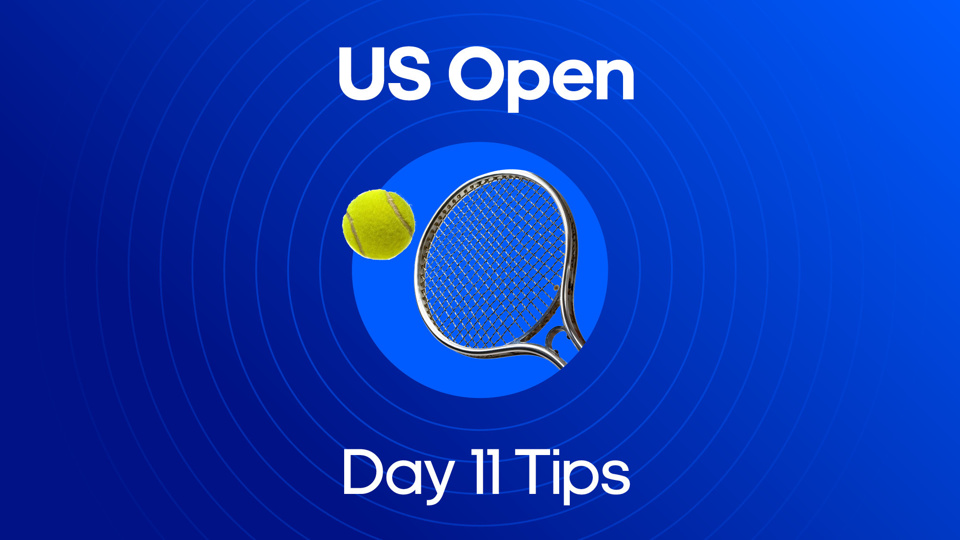 image of tennis racket and ball between us open day 11 tips text