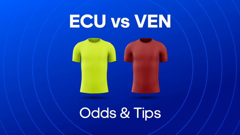 yellow shirt and burgundy shirt between ecu vs ven odds & tips text