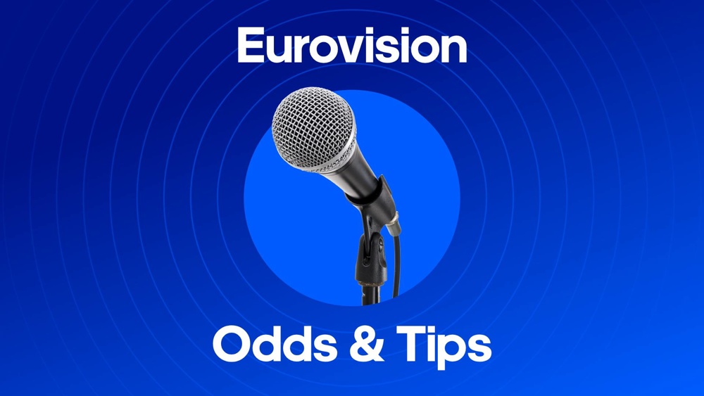 Image of a microphone with text saying ' Eurovision 2024 Betting Preview'