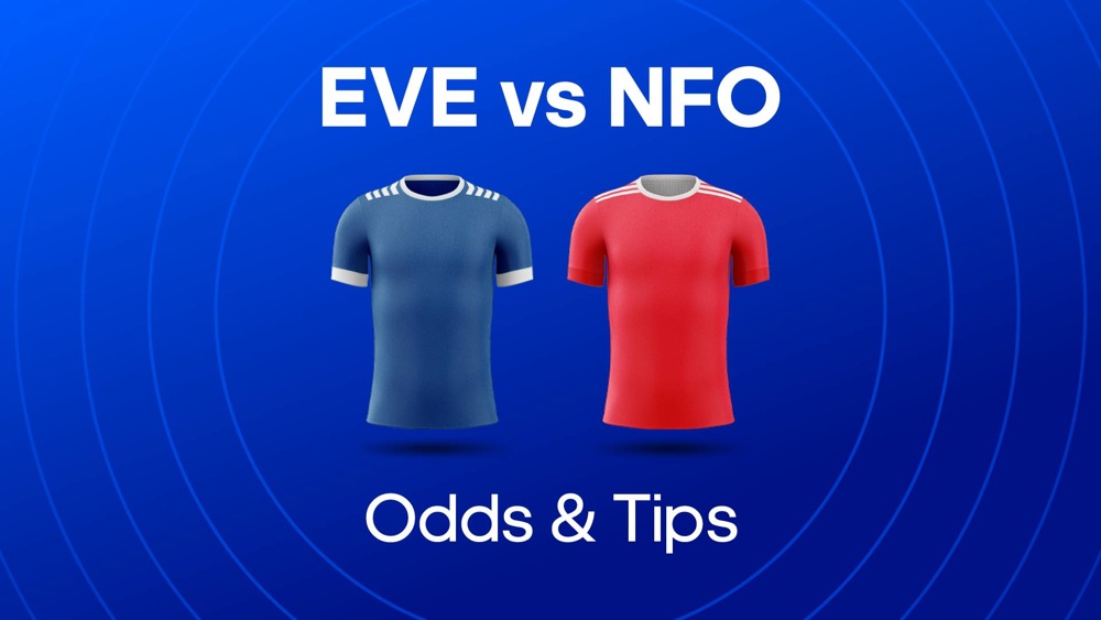 image of everton and nottingham forest shirts with text saying 'eve vs nfo odds & tips'