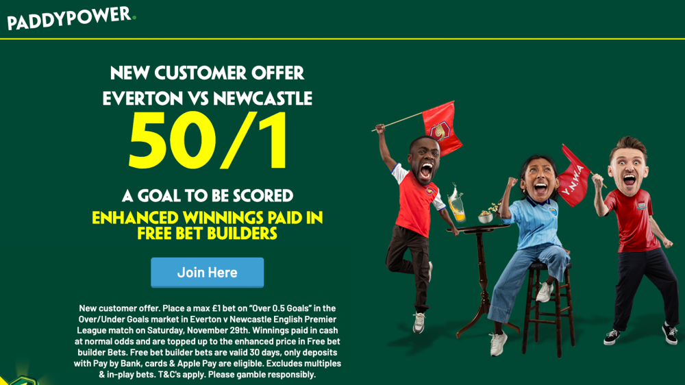 Paddy Power Everton vs newcastle Offer